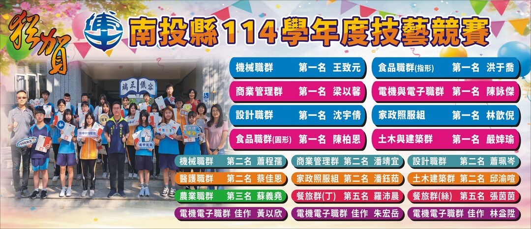狂賀！本校參加115年度技藝競賽勇奪佳績圖片